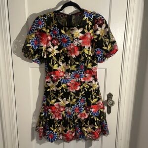 Milly Yasmin Floral Mesh Dress